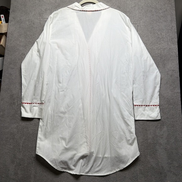 BedHead Pajamas White Embroidered Pajama Top Sleep Shirt Women's Medium - Picture 7 of 8